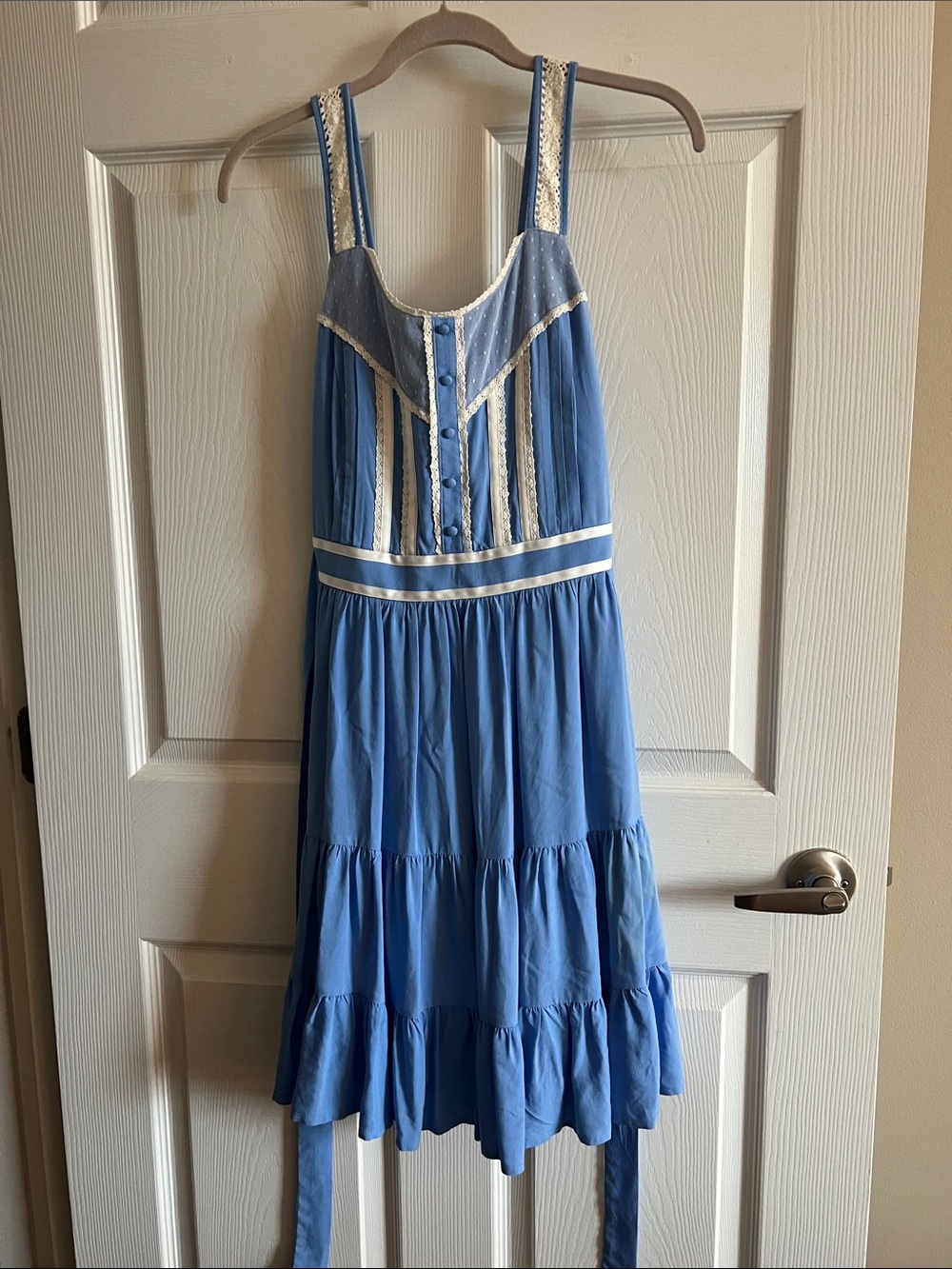 LC Lauren Conrad Disney collection Alice Blue and White Tiered Sundress